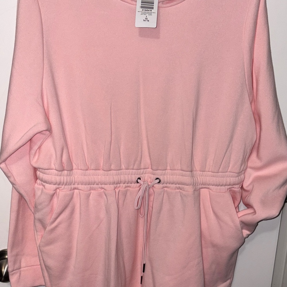 NWT 1XL Torrid Pink Long-Sleeve Hoodie Dress- AS IS - Picture 4 of 11